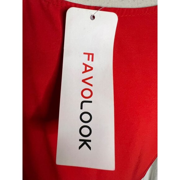 NWT Favo look dress XL Pleated Lightweight Y2K Classic Red Comfortable - Picture 13 of 13